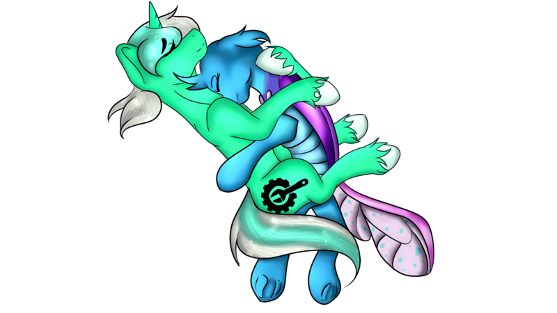 Size: 1920x1080 | Tagged: safe, artist:jas pointed, derpibooru import, oc, oc:chris, oc:colarus, unofficial characters only, changeling, pony, changeling oc, cuddling, cute, female, hug, male, simple background, sleeping, transparent background
