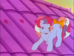 Size: 922x701 | Tagged: bow, cute, derpibooru import, g1, my little pony: the movie (g1), paradise estate, safe, screencap, sweet stuff, sweet sweet stuff, tail bow