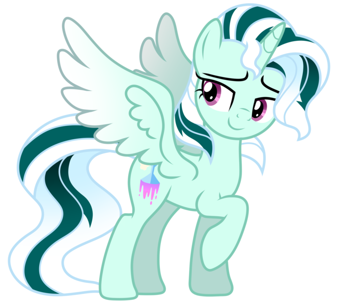 Size: 2000x1812 | Tagged: safe, artist:binakolombina, derpibooru import, oc, oc:arcana formula, unofficial characters only, alicorn, pony, alicorn oc, female, horn, mare, raised hoof, simple background, solo, transparent background, wings