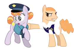 Size: 1336x897 | Tagged: safe, artist:kayman13, derpibooru import, copper top, ponified, pony, bully, bully (video game), female, fight, fist, hitting, jimmy hopkins, male, police, punch, simple background, this will end in jail time, transparent background, violence