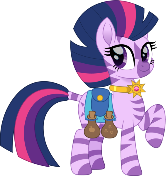 Size: 1414x1500 | Tagged: alternate version, amulet, artist:cloudyglow, cute, derpibooru import, dock, female, jewelry, mare, potion, raised hoof, safe, simple background, solo, species swap, transparent background, twiabetes, twilight sparkle, zebra, zebrafied