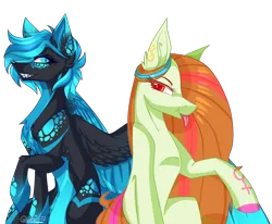 Size: 1920x1585 | Tagged: safe, artist:lumii-i, artist:redheartponiesfan, derpibooru import, oc, oc:astrum, oc:messy beauty, unofficial characters only, earth pony, pegasus, pony, female, mare, simple background, transparent background