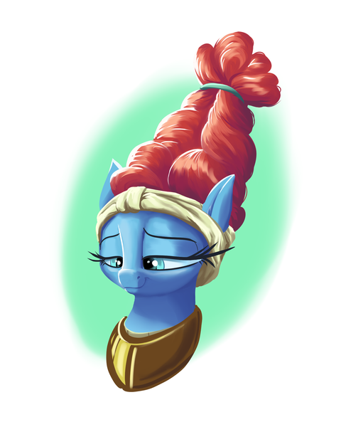 Size: 1600x2000 | Tagged: safe, artist:rocket-lawnchair, derpibooru import, meadowbrook, earth pony, bust, female, meadowcute, portrait, smiling, solo