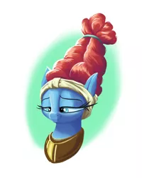 Size: 1600x2000 | Tagged: safe, artist:rocket-lawnchair, derpibooru import, meadowbrook, earth pony, bust, female, meadowcute, portrait, smiling, solo