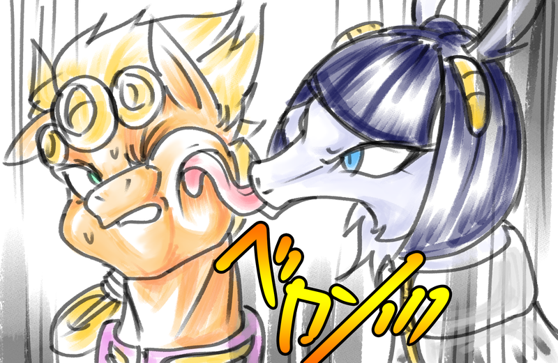 Size: 1989x1295 | Tagged: safe, artist:thurder2020, derpibooru import, ponified, pony, bruno buccellati, giorno giovanna, jojo's bizarre adventure, vento aureo