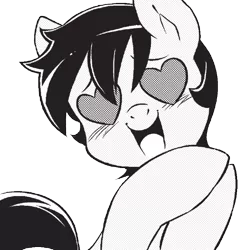 Size: 583x611 | Tagged: safe, derpibooru import, seven seas, star dancer, pony, my little pony: the manga, my little pony: the manga volume 2, spoiler:manga, spoiler:manga2, black and white, cute, grayscale, monochrome, simple background, transparent background