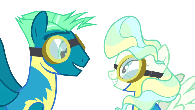 Size: 1920x1080 | Tagged: safe, derpibooru import, sky stinger, vapor trail, pegasus, pony, top bolt, clothes, female, glasses, male, shipping, simple background, smiling, straight, transparent background, uniform, vaporsky, vector, wonderbolts uniform