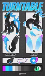 Size: 3602x6134 | Tagged: artist:kez, beak, classical hippogriff, claws, commission, cutie mark, derpibooru import, ear piercing, earring, feather, fins, hippogriff, hippogriff oc, hooves, jewelry, male, necklace, oc, oc:turntable, pearl necklace, piercing, record, reference sheet, safe, seapony (g4), seapony (g4) oc, signature, solo, tail, text, unofficial characters only, unshorn fetlocks, wings