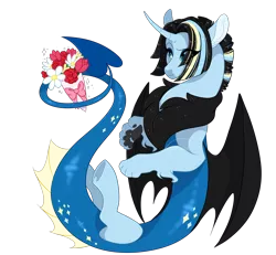 Size: 2700x2500 | Tagged: artist:gigason, derpibooru import, draconequus, female, flower, high res, hybrid, interspecies offspring, oc, offspring, parent:discord, parents:trixcord, parent:trixie, safe, simple background, solo, transparent background