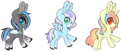 Size: 959x403 | Tagged: safe, artist:14th-crown, derpibooru import, oc, unofficial characters only, pegasus, pony, unicorn, base used, colored hooves, horn, pegasus oc, simple background, transparent background, unicorn oc, wings