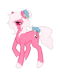 Size: 589x717 | Tagged: safe, artist:ad-opt, derpibooru import, oc, oc:cherry cream, unofficial characters only, earth pony, pony, bow, colored hooves, earth pony oc, hair bow, raised hoof, simple background, solo, tail bow, transparent background