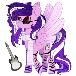 Size: 2500x2500 | Tagged: safe, alternate version, artist:bublebee123, derpibooru import, oc, oc:rain sunburst, unofficial characters only, pegasus, pony, clothes, ear piercing, earring, female, jewelry, mare, markings, piercing, raised hoof, scarf, simple background, solo, sunglasses, transparent background