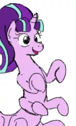 Size: 192x318 | Tagged: safe, artist:jargon scott, derpibooru import, starlight glimmer, centipony, pony, unicorn, flockmod, glimmerpede, long glimmer, long pony, meme, multiple limbs, solo