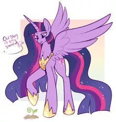 Size: 701x736 | Tagged: safe, artist:lulubell, derpibooru import, princess twilight 2.0, twilight sparkle, twilight sparkle (alicorn), alicorn, pony, the last problem, female, mare, older, older twilight, solo, sprout