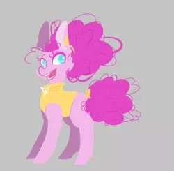 Size: 629x616 | Tagged: safe, artist:trainerfairy, derpibooru import, pinkie pie, pony, alternate hairstyle, alternate style, bow, clothes, smiling, solo, tail bow, vest