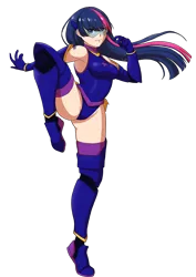 Size: 2480x3508 | Tagged: anime, armpits, artist:thejarhamu, clothes, derpibooru import, human, humanized, leotard, magic gaia, safe, simple background, superhero, transparent background, twilight sparkle