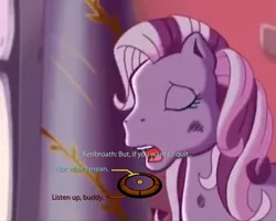 Size: 750x600 | Tagged: cropped, derpibooru import, dialogue wheel, dirty, edit, edited screencap, g3, implied master kenbroath gilspotten heathspike, mass effect, princess wysteria, safe, screencap, the princess promenade, wisteria, wysteria