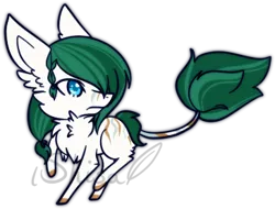 Size: 365x278 | Tagged: artist:14th-crown, augmented tail, chest fluff, derpibooru import, ear fluff, oc, original species, plant, plant pony, raised hoof, safe, simple background, solo, transparent background, unofficial characters only