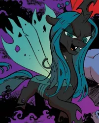 Size: 377x470 | Tagged: artist:andypriceart, changeling, changeling queen, cropped, derpibooru import, female, official art, official comic, queen chrysalis, safe, siege of the crystal empire, spoiler:comic, spoiler:comic35