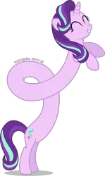 Size: 1478x2475 | Tagged: safe, artist:stellardusk, derpibooru import, starlight glimmer, pony, unicorn, cute, eyes closed, female, glimmerbetes, long glimmer, long pony, mare, meme, simple background, smiling, solo, transparent background, vector