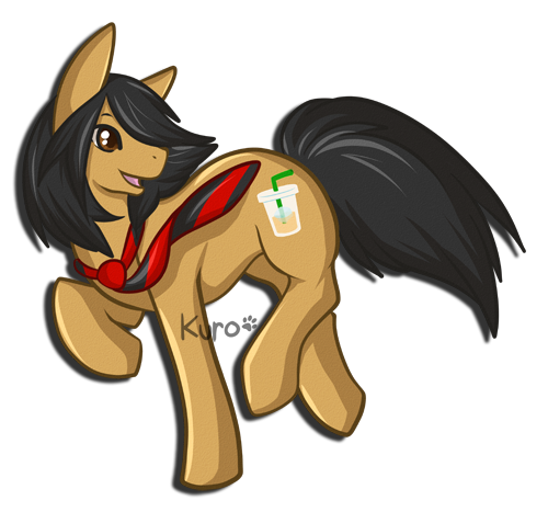 Size: 500x467 | Tagged: safe, artist:gazecreative, derpibooru import, oc, oc:mocha ice, unofficial characters only, earth pony, pony, earth pony oc, female, mare, necktie, open mouth, paw prints, raised hoof, simple background, solo, transparent background