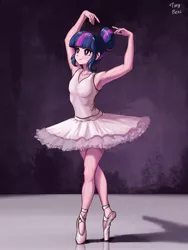 Size: 1536x2048 | Tagged: armpits, a royal problem, artist:tinybenz, ballerina, ballet, ballet slippers, clothes, dancing, derpibooru import, female, hair bun, human, humanized, safe, solo, tutu, twilarina, twilight sparkle