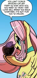 Size: 293x616 | Tagged: safe, artist:brendahickey, derpibooru import, idw, fluttershy, pegasus, spoiler:comic, spoiler:comic14, comic panel, cropped, long hair, official comic