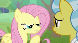 Size: 1920x1080 | Tagged: safe, derpibooru import, screencap, angel bunny, doctor fauna, fluttershy, pegasus, pony, she talks to angel, body swap, duo, female, mare, narrowed eyes