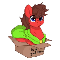 Size: 2000x2000 | Tagged: safe, artist:dreamy, artist:littledreamycat, derpibooru import, oc, oc:glitch, unofficial characters only, pony, box, chibi, commission, cute, if i fits i sits, pony in a box, simple background, solo, transparent background, ych result