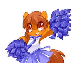 Size: 1226x1000 | Tagged: safe, artist:loyaldis, derpibooru import, oc, oc:zip circuit, unofficial characters only, earth pony, pony, bipedal, blushing, cheerleader, cheerleader outfit, clothes, commission, crossdressing, dress, excited, eye clipping through hair, happy, heart eyes, male, open mouth, pleated skirt, pom pom, simple background, skirt, solo, stallion, transparent background, wingding eyes, your character here