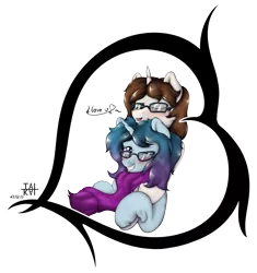 Size: 4585x4880 | Tagged: artist:tai kai, couple, cuddling, derpibooru import, gift art, holiday, hug, love, oc, oc:bunny wonder, oc:tai, safe, simple background, snuggling, sticker, transparent background, unofficial characters only, valentine's day