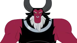 Size: 1280x720 | Tagged: artist:background-conquerer, beard, centaur, derpibooru import, evil grin, facial hair, grin, horns, looking at you, lord tirek, muscles, nose piercing, nose ring, piercing, safe, simple background, smiling, solo, the ending of the end, transparent background, vector, yellow eyes