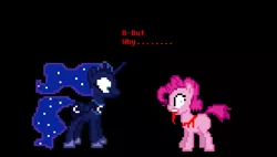 Size: 956x544 | Tagged: semi-grimdark, artist:victorthevengeful, derpibooru import, alicorn, earth pony, pony, luna game, blood, creepypasta, decapitated, decapitation, female, imminent death, mare, severed head