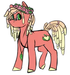 Size: 1280x1360 | Tagged: safe, artist:scarletrosetheartist, derpibooru import, oc, oc:golden leaf, earth pony, pony, colored hooves, dreadlocks, floral head wreath, flower, glasses, jewelry, leaf, male, necklace, next generation, offspring, parent:big macintosh, parent:fluttershy, parents:fluttermac, simple background, stallion, transparent background