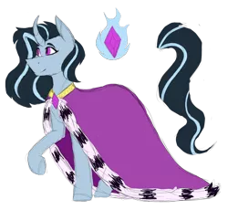 Size: 1280x1176 | Tagged: safe, artist:scarletrosetheartist, derpibooru import, oc, pony, unicorn, clothes, curved horn, female, horn, mare, next generation, offspring, parent:king sombra, parent:trixie, parents:trixbra, robe, simple background, transparent background