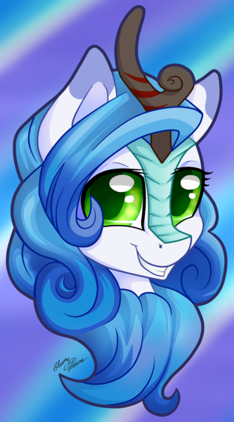 Size: 2223x4010 | Tagged: safe, artist:gleamydreams, derpibooru import, oc, oc:gleamy, unofficial characters only, kirin, female, green eyes, image, looking at you, png, smiling, smiling at you, solo, species swap