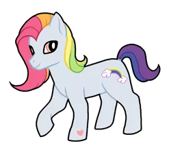 Size: 1196x1046 | Tagged: safe, artist:crannip, derpibooru import, rainbow dash (g3), earth pony, female, g3, hoof heart, mare, raised hoof, simple background, solo, transparent background