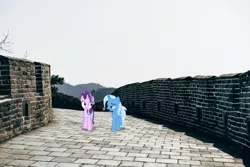Size: 4000x2666 | Tagged: safe, artist:hendro107, artist:jerryakiraclassics19, derpibooru import, starlight glimmer, trixie, pony, unicorn, china, duo, female, great wall of china, irl, mare, photo, ponies in real life, walking