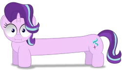 Size: 1250x750 | Tagged: safe, artist:spellboundcanvas, derpibooru import, starlight glimmer, pony, unicorn, :i, female, long glimmer, long pony, mare, meme, simple background, solo, transparent background