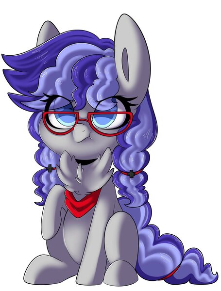 Size: 1552x2047 | Tagged: safe, artist:sakukitty, derpibooru import, oc, oc:cinnabyte, unofficial characters only, earth pony, pony, adorkable, angry, bandana, clothes, cute, dork, earth pony oc, female, fluffy, glasses, mare, scarf, scrunchy face, simple background, white background