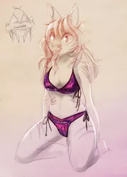 Size: 2880x4012 | Tagged: anthro, anthro oc, artist:fiyawerks, bikini, breasts, clothes, cursed image, derpibooru import, digital art, female, high res, kneeling, mare, oc, oc:lizzie shinga, sketch, solo, solo female, suggestive, swimsuit, thanos, unofficial characters only, zebra, zebra oc