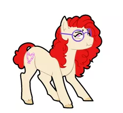 Size: 908x832 | Tagged: safe, artist:clarity83, derpibooru import, twist, earth pony, colored hooves, cute, digital art, female, glasses, mare, no pupils, older twist, scrunchy face, simple background, solo, twistabetes, unshorn fetlocks, white background