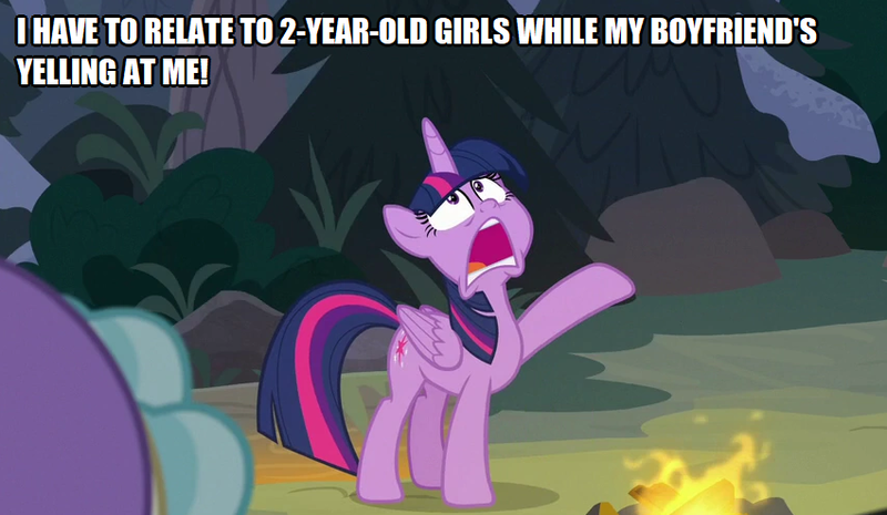 Size: 850x494 | Tagged: safe, derpibooru import, edit, edited screencap, screencap, cozy glow, queen chrysalis, twilight sparkle, twilight sparkle (alicorn), alicorn, changeling, earth pony, pony, frenemies (episode), caption, child, disguise, disguised changeling, image macro, little girl, mockery, text, the pathetic princess thing