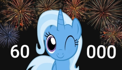 Size: 418x240 | Tagged: safe, derpibooru import, edit, trixie, pony, unicorn, derpibooru, 60000, adorable face, cute, diatrixes, female, happy, mare, meta, milestone, one eye closed, solo, wink, winking at you