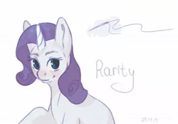 Size: 1280x893 | Tagged: safe, artist:sam2up, derpibooru import, rarity, pony, unicorn, bust, cute, female, magic, mare, needle, raribetes, simple background, solo, telekinesis, thread, white background