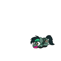 Size: 1200x1200 | Tagged: safe, artist:sugar morning, derpibooru import, part of a set, oc, oc:target strike, unofficial characters only, pegasus, pony, animated, bandana, commission, cute, heterochromia, jumping, male, simple background, solo, sugar morning's jumping ponies, transparent background, ych result