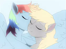 Size: 1494x1118 | Tagged: anthro, artist:stevethebrony, derpibooru import, derpydash, derpy hooves, female, kissing, kiss on the cheek, lesbian, rainbow dash, safe, shipping