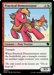 Size: 375x523 | Tagged: artist:tonyfleecs, big macintosh, cart, ccg, derpibooru import, dust cloud, edit, magic the gathering, safe, speed lines, spoiler:comic87, trading card, trading card edit