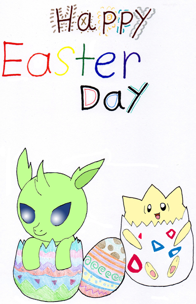 Size: 1909x2963 | Tagged: changedling, changeling, derpibooru import, easter, easter egg, holiday, pokémon, safe, togepi