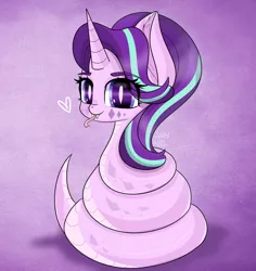 Size: 3768x3996 | Tagged: safe, artist:janelearts, derpibooru import, starlight glimmer, inkanyamba, original species, snake, snake pony, looking at you, meme, species swap, tongue out